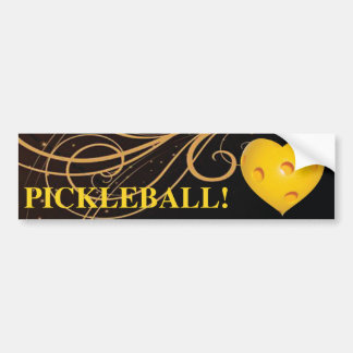 Love Pickleball! Heart Bumper Sticker with Swirl