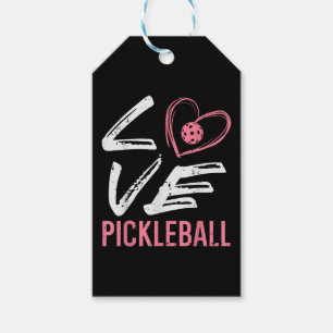 Love Pickleball Heart Pickle Ball Women Girls Kids Gift Tags