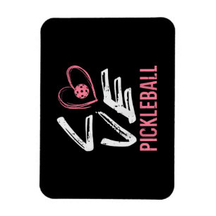 Love Pickleball Heart Pickle Ball Women Girls Kids Magnet