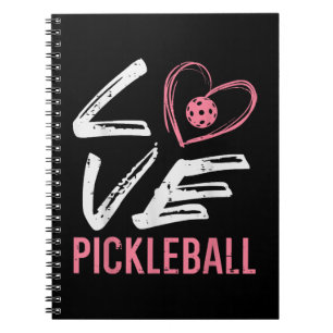 Love Pickleball Heart Pickle Ball Women Girls Kids Notebook