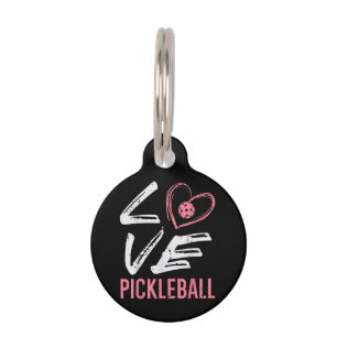 Love Pickleball Heart Pickle Ball Women Girls Kids Pet Tag