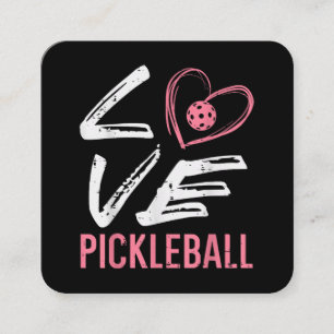 Love Pickleball Heart Pickle Ball Women Girls Kids Square Business Card