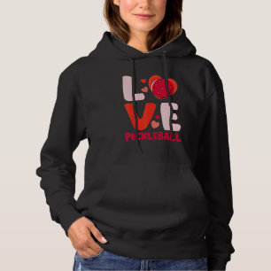 Love Pickleball Heart Valentines For Player Kids G Hoodie