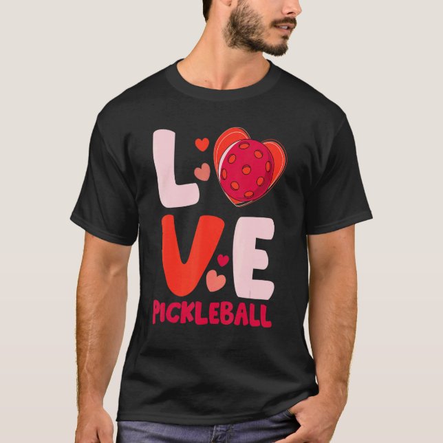 Love Pickleball Heart Valentines For Player Kids G T-Shirt (Front)