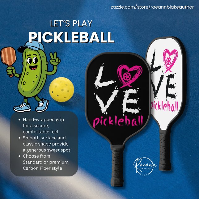 "Love Pickleball" Reverse Design Pickleball Paddle (Creator Uploaded)