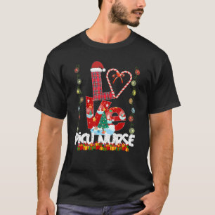 Love Picu Nurse Santa Hat Candy Xmas Pajama T-Shirt