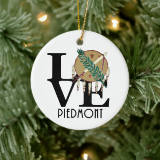 LOVE Piedmont Oklahoma Ceramic Tree Decoration