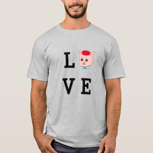 Love Pig Cartoon T-Shirt