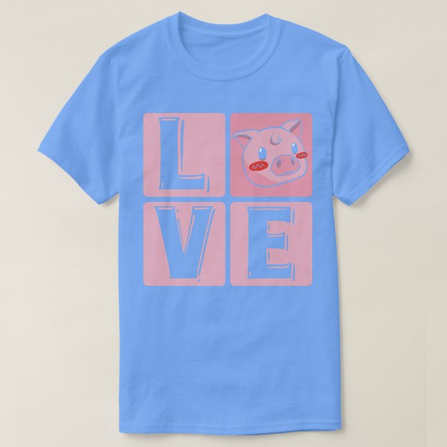 Love Pig Piggy Cute Guinea Pigs Farm Lovers Premiu T-Shirt (Design Front)