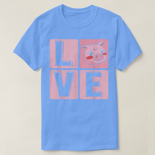 Love Pig Piggy Cute Guinea Pigs Farm Lovers  T-Shirt (Design Front)
