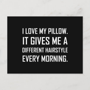 Love Pillow Different Hairstyle Funny Postcard