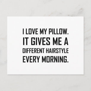 Love Pillow Different Hairstyle Funny Postcard
