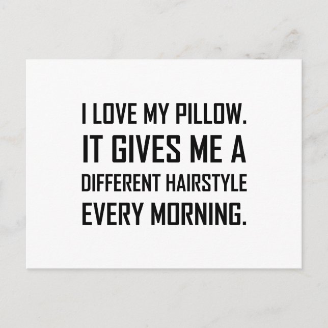 Love Pillow Different Hairstyle Funny Postcard (Front)