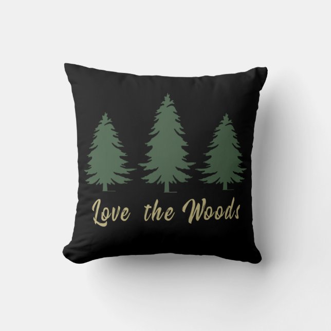 Love pine trees Woodland Cushion (Front)