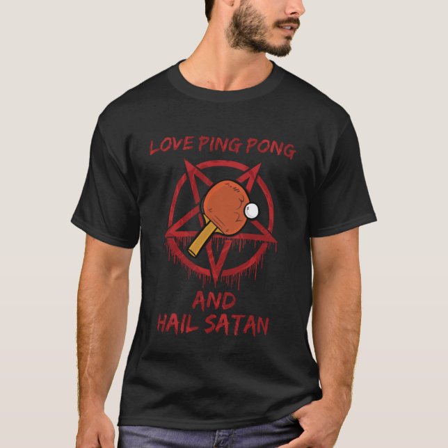 Love Ping Pong and Hail Satan Pullover Hoodie (Front)