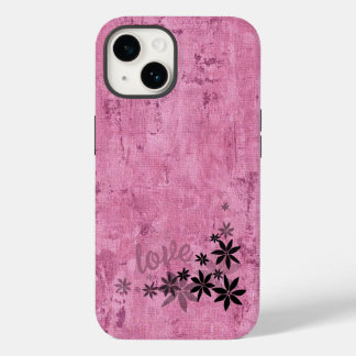 LOVE Pink Flowers Phone Case