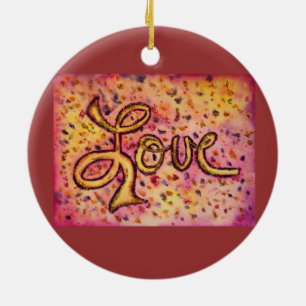 Love Pink Glamourous Glitter Ornament Art