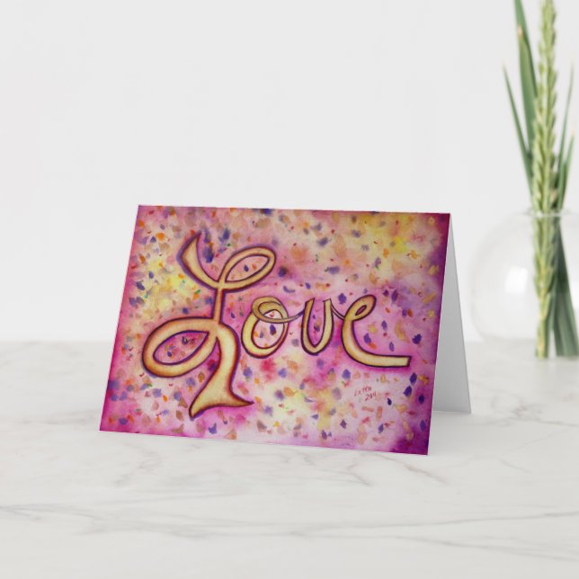 Love Pink Glamourous Greeting Card or Note Cards (Front)