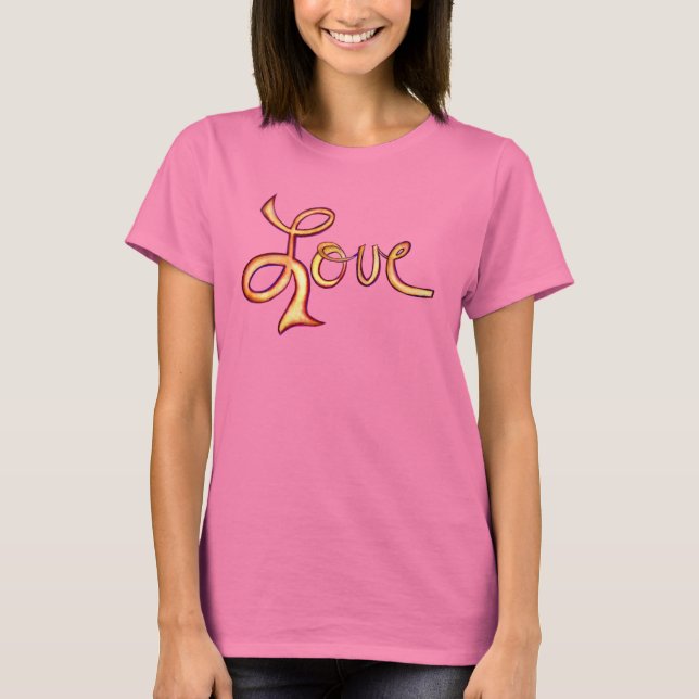 Love Pink Glamourous Inspirational Art T-Shirts (Front)