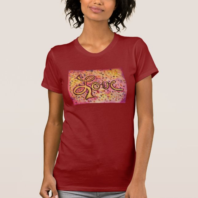 Love Pink Glamourous Inspirational Art Tee Shirt (Front)