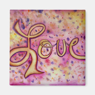 Love Pink Glamourous Inspirational Word Art Magnet