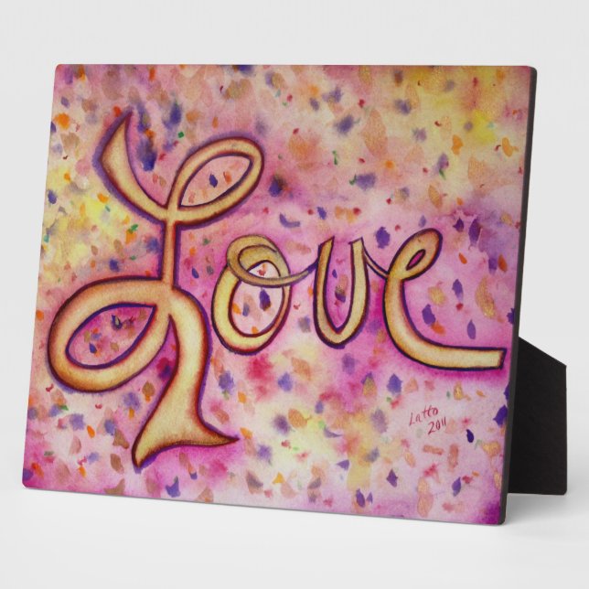 Love Pink Glamourous Painting Poem Plaque (Side)
