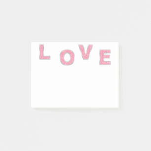 Love Pink Glitter Post-it Notes