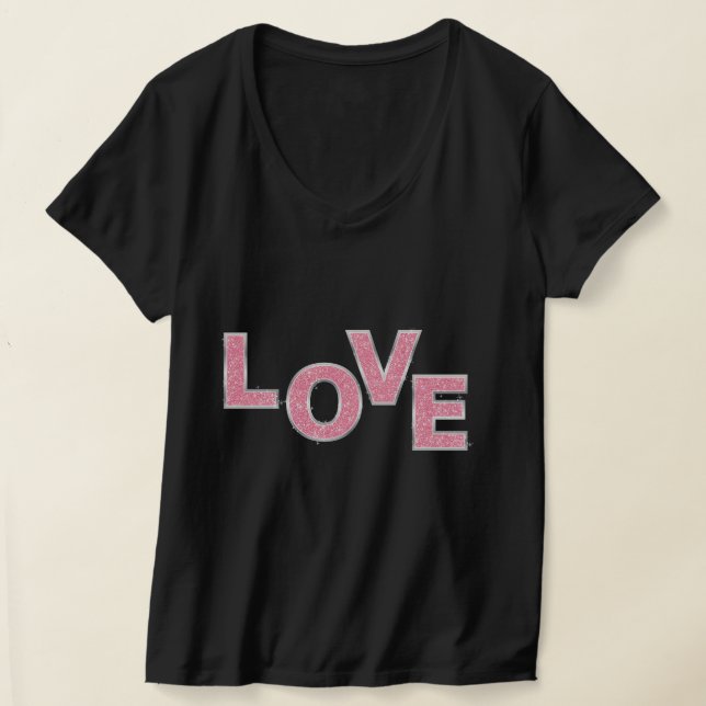 Love Pink Glitter T-Shirt (Laydown)