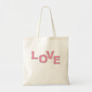 Love Pink Glitter Tote Bag
