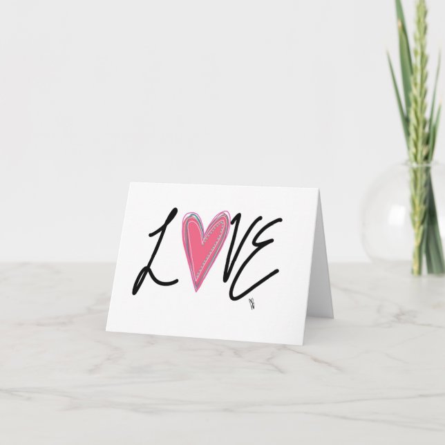 Love Pink Heart Card (Front)