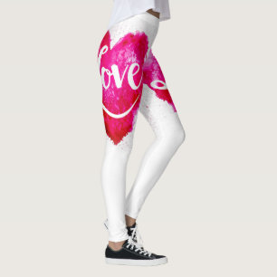 Love Pink Heart Leggings