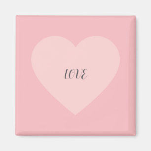 Love Pink Heart Minimalist Design Magnet