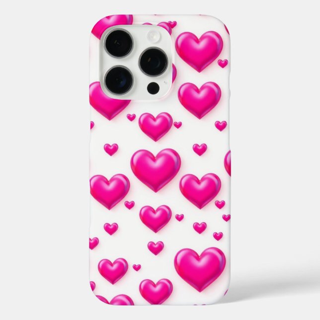 love pink heart pattern design phone covers (Back)