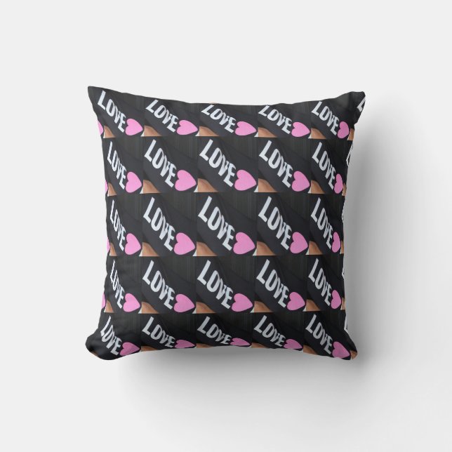 love pink hearts pillow (Front)