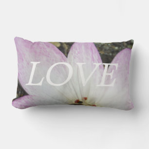 lOVE , Pink Lilly, flowers inspiration Lumbar Cushion