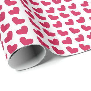 Love Pink Love Heart Wrapping Paper