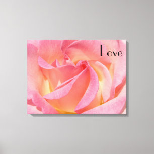 Love Pink Rose flower Panel Canvas Art prints