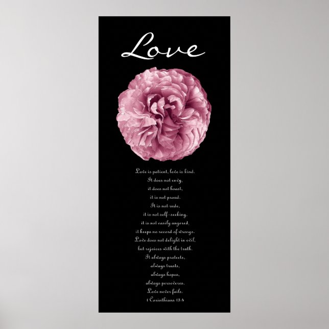 Love - Pink Rose Poster (Front)