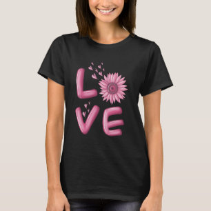 Love Pink Sunflower Womens T-Shirt