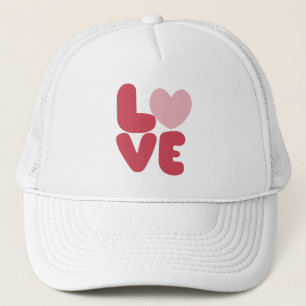 LOVE Pink Typography Trucker Hat