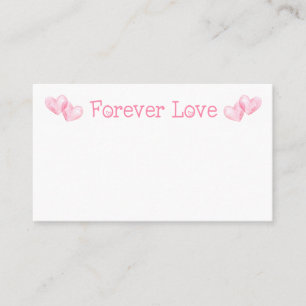 Love Pink Watercolor Heart Wedding Escort Place Card