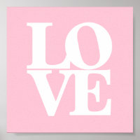 Love pink white nursery poster