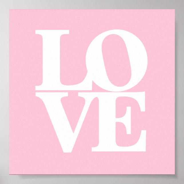 Love pink white nursery poster (Front)
