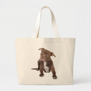 Love Pit Bull Puppy Dog Canvas Totebag Large Tote Bag