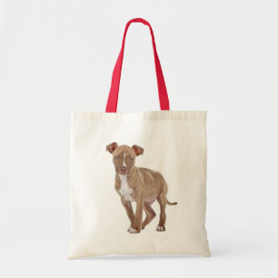 Love Pit Bull Puppy Dog Canvas Totebag Tote Bag