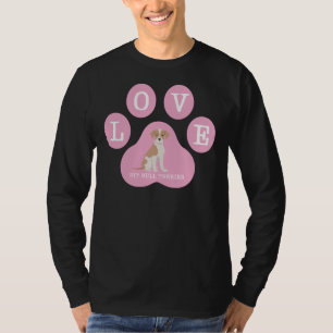 Love Pit Bull Terrier In Pink Paw T-Shirt