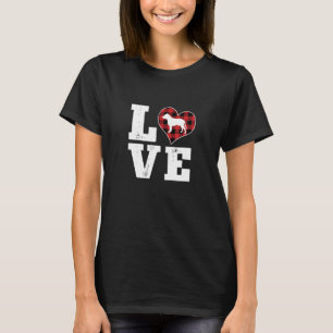 Love Pitbull Dog Lover Gifts Buffalo Plaid Valenti T-Shirt