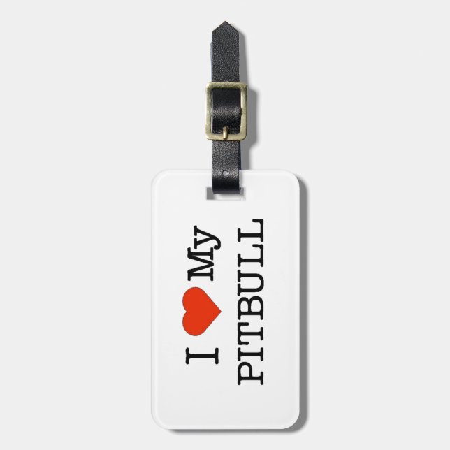 Love Pitbull Luggage Tag (Front Vertical)