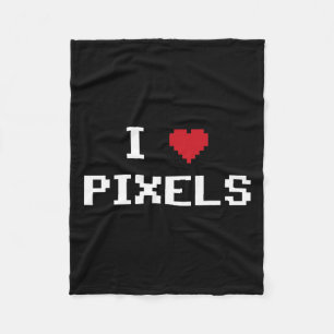 Love Pixels C64 Fans Heart Gaming Shirt Funny Vide Fleece Blanket