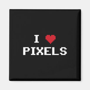 Love Pixels C64 Fans Heart Gaming Shirt Funny Vide Magnet